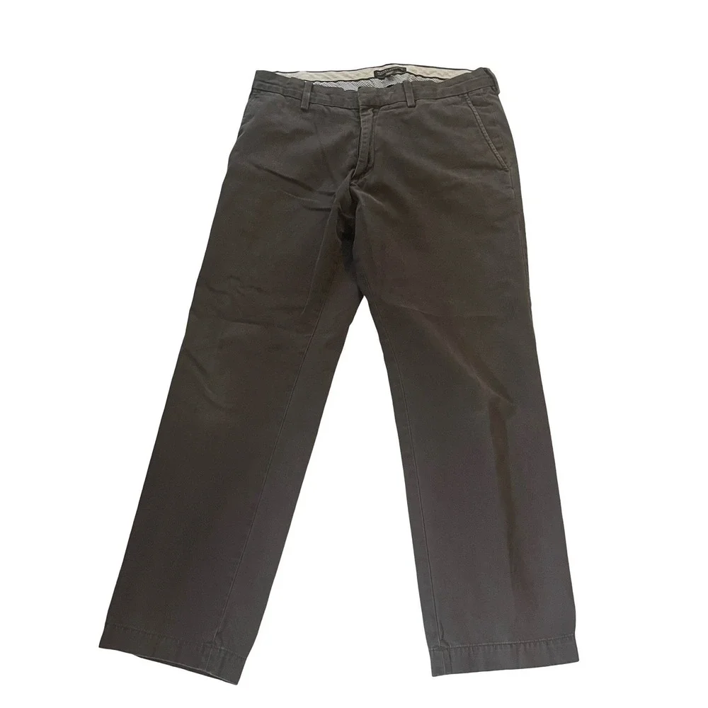 Banana Republic Men's Size 33/30 Vintage Straight Fit Chino Gray 100% Cotton